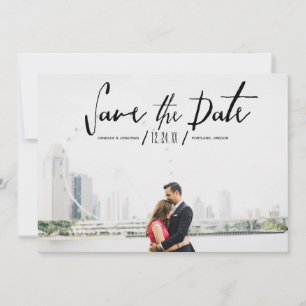 Elegant Modern Calligraphy Photo Save the Date