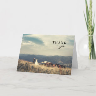 Elegant Modern Calligraphy Photo Thank You Card