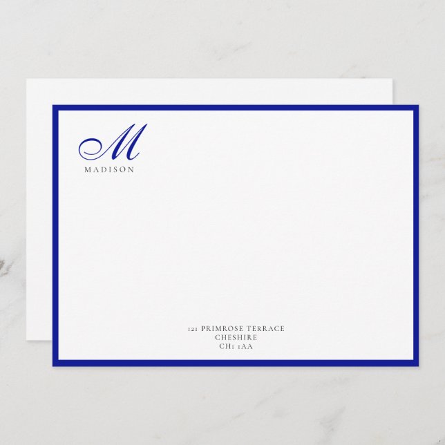 Elegant Modern Calligraphy Script Admiral Card (Front/Back)
