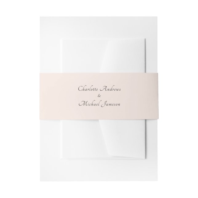 Elegant Modern Calligraphy Script Wedding Invitation Belly Band (Front Example)