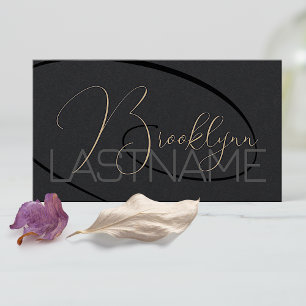 Elegant Modern Calligraphy Signature Hair Salon Business Card