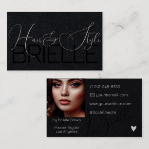 Elegant Modern Calligraphy Signature Photo Image Business Card
