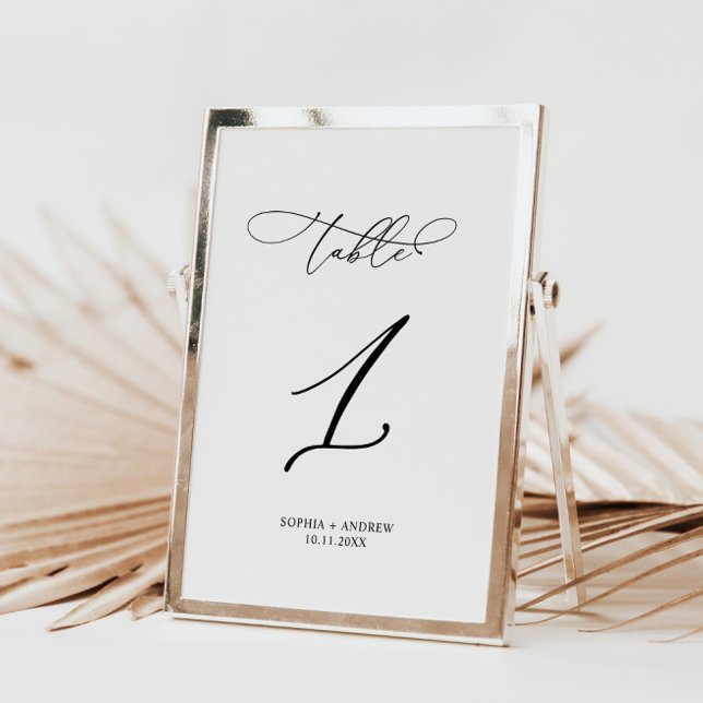 Elegant Modern Calligraphy Table 1 Wedding Number (Creator Uploaded)