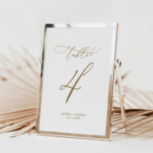 Elegant Modern Calligraphy Table 4 Wedding Number