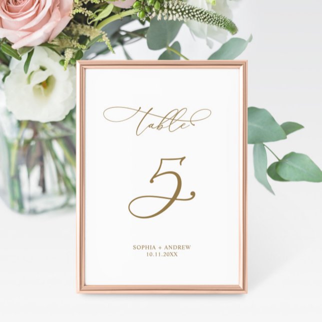 Elegant Modern Calligraphy Table 5 Wedding Number (Creator Uploaded)