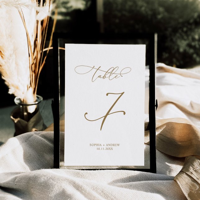 Elegant Modern Calligraphy Table 7 Wedding Table Number (Creator Uploaded)