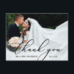 Elegant Modern Calligraphy Thank You Wedding Postcard<br><div class="desc">Modern Elegant Beautiful yet Simple Minimalist Delicate Calligraphy Wedding Photo Thank You Postcard</div>