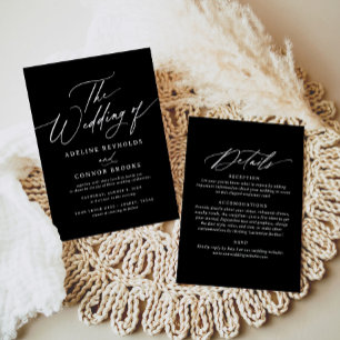 Elegant Modern Calligraphy Wedding All in One Invitation