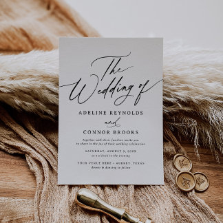 Elegant Modern Calligraphy Wedding Invitation
