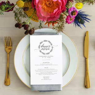 Elegant Modern Calligraphy Wedding Menu
