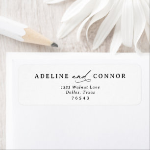 Elegant Modern Calligraphy Wedding Return Address Label