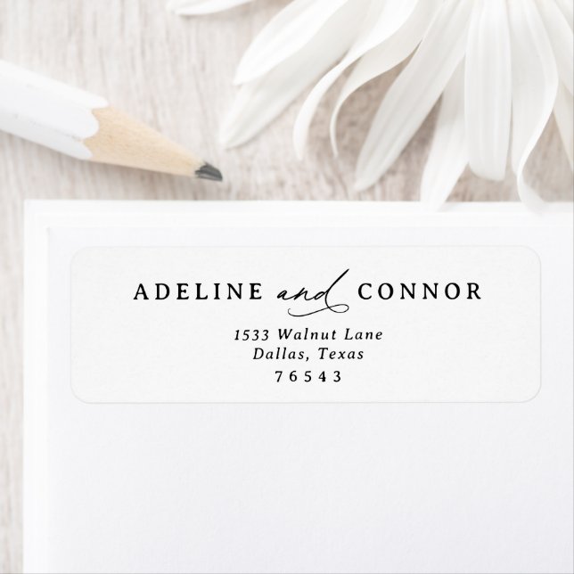 Elegant Modern Calligraphy Wedding Return Address Label (Insitu)