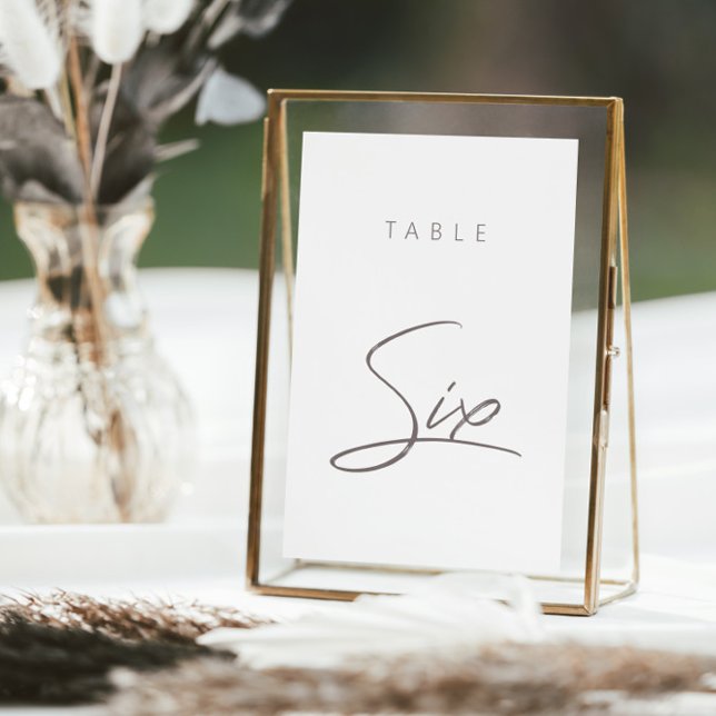 Elegant Modern Calligraphy Wedding Table Number (Elegant Budget Calligraphy Wedding Table Number)