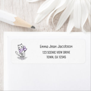 Elegant Modern Cat Mom Lover Return Address  Label