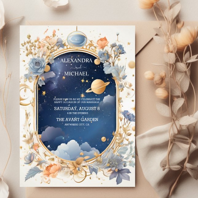 Elegant, Modern Celestial Constellations Wedding Invitation (Creator Uploaded)