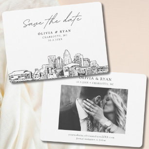 Elegant Modern Charlotte Save the Date Invitation
