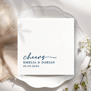 Elegant Modern Cheers Script Minimalist Wedding Napkin