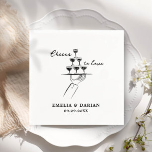 Elegant Modern Cheers to Love Minimalist Wedding N Napkin