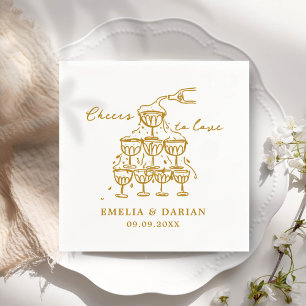 Elegant Modern Cheers to Love Minimalist Wedding Napkin