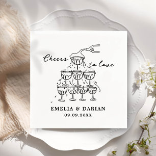 Elegant Modern Cheers to Love Minimalist Wedding Napkin