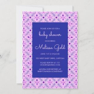Elegant Modern Chic Boho Tile CUSTOM BABY SHOWER  Invitation