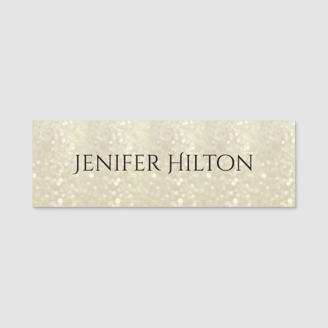 Elegant modern chic glittery name tag (Front)