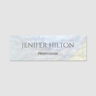 Elegant modern chic holographic name tag
