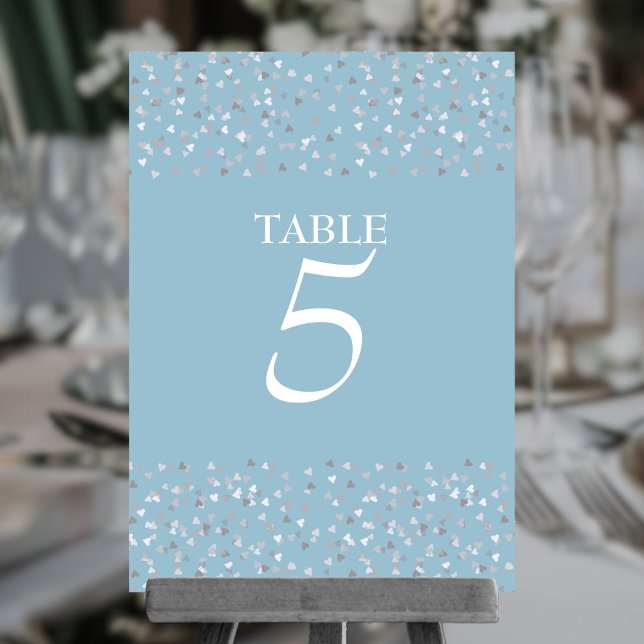 Elegant Modern Chic Love Hearts Confetti  Table Number (Elegant Modern Chic Love Hearts Confetti Table Number)