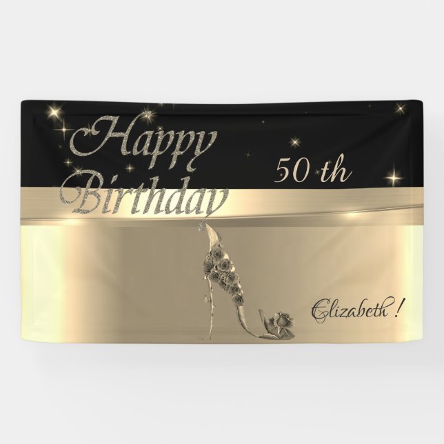 Elegant Modern Chic ,Luminous,Flowers High Heel Banner (Horizontal)