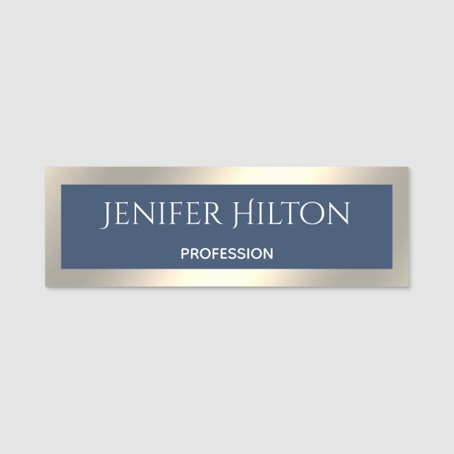 Elegant modern chic luminous shiny name tag (Front)