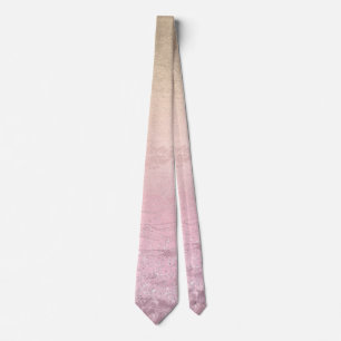 Elegant modern chic ombre rose gold glitter marble tie