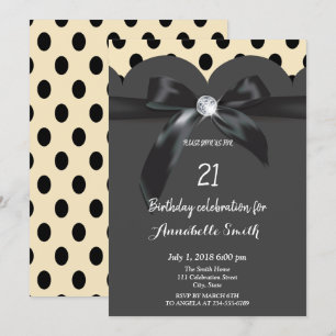 Elegant modern chic ribbon Birthday Invitation