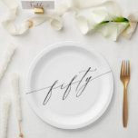 Elegant Modern Chic Script 50th Birthday Paper Plate<br><div class="desc">Elegant Modern Chic Script 50th Birthday Paper Plates</div>