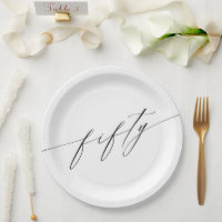Elegant Modern Chic Script 50th Birthday