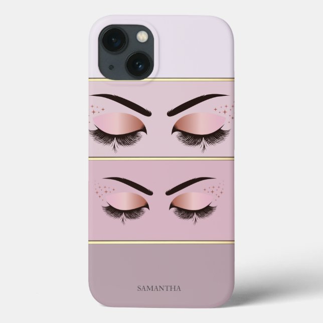 Elegant Modern Chic Striped,Lashes Case-Mate iPhone Case (Back)