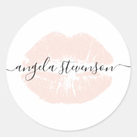 Elegant modern chick blush pink lips white