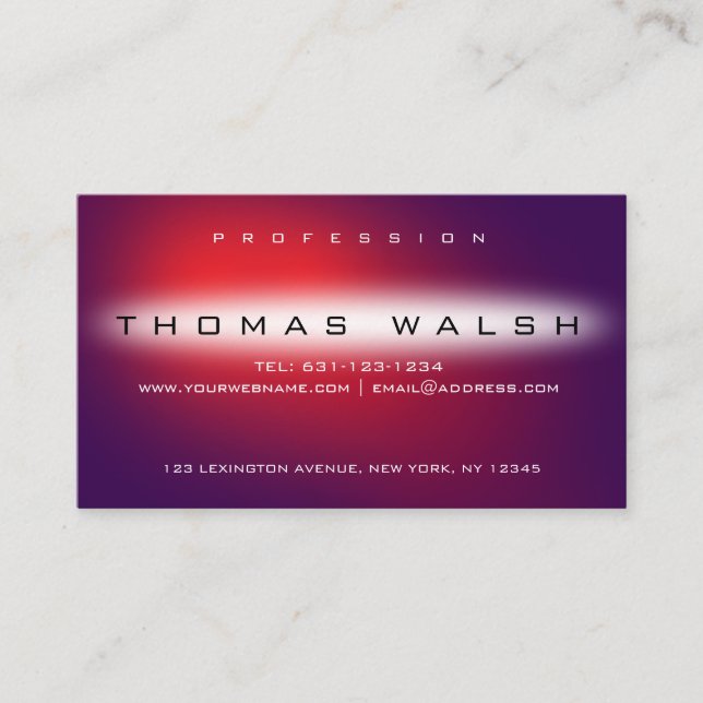 Elegant Modern Chick Purple Red Design Business Card (Front)