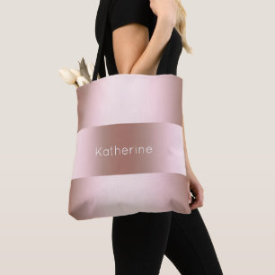 Elegant modern chick rose gold pattern tote bag