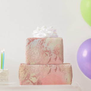 Elegant modern chick rose gold watercolor colorful wrapping paper