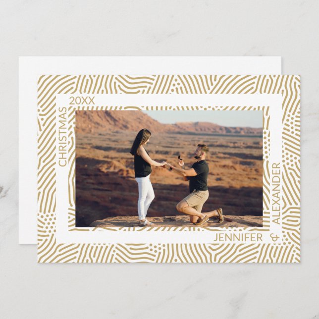 Elegant Modern Christmas Couples Photo Holiday Card (Front/Back)