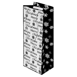 Elegant Modern Christmas Fa La La La Wine Gift Bag