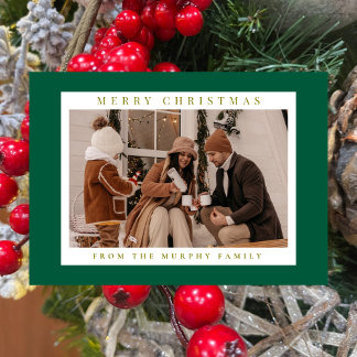 Elegant Modern Christmas Family 1 Photo  Holiday Card