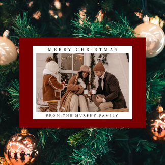 Elegant Modern Christmas Family 1 Photo Holiday Card