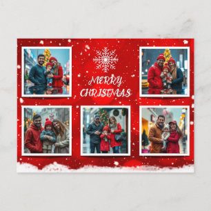 Elegant Modern Christmas Family Photo Design Holiday Postcard