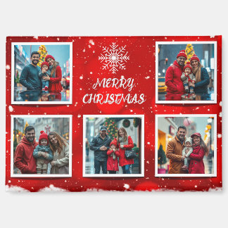 Elegant Modern Christmas Family Photo Design Magnet