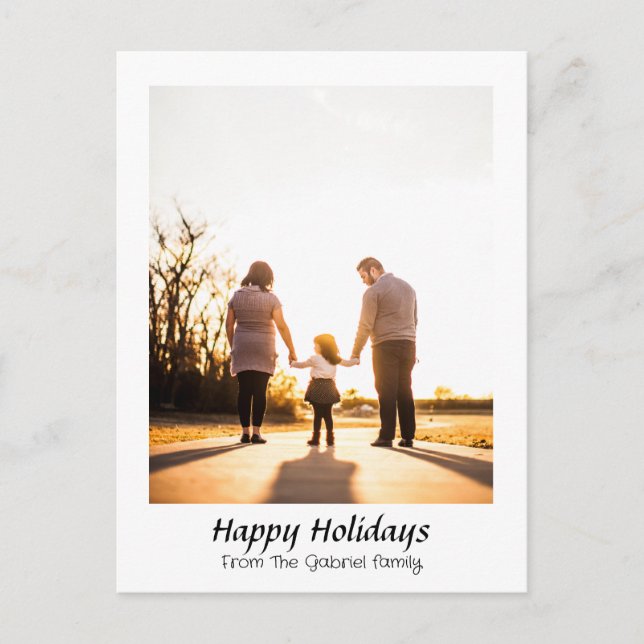  Elegant Modern Christmas holidays Script Photo   Holiday Postcard (Front)