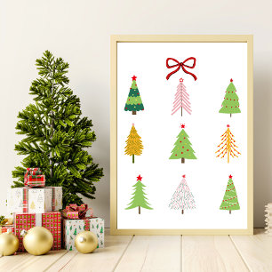 Elegant Modern Christmas Tree Art Print 