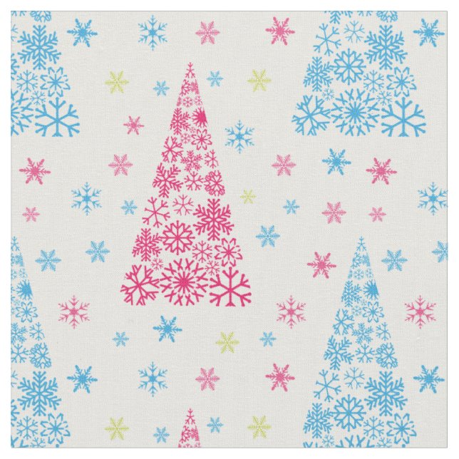 Elegant Modern Christmas tree Fabric (Close Up)