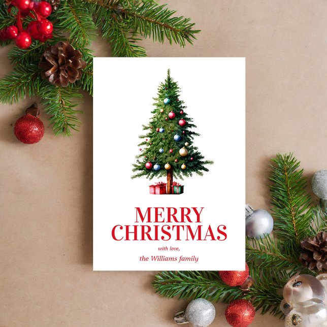 Elegant Modern Christmas Tree Holiday Card (Creator Uploaded)