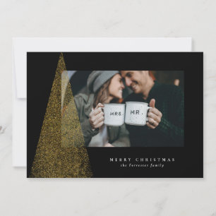 Elegant modern Christmas tree holiday photo card